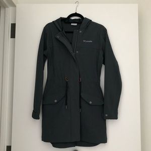 Columbia bluish gray rain coat  size small